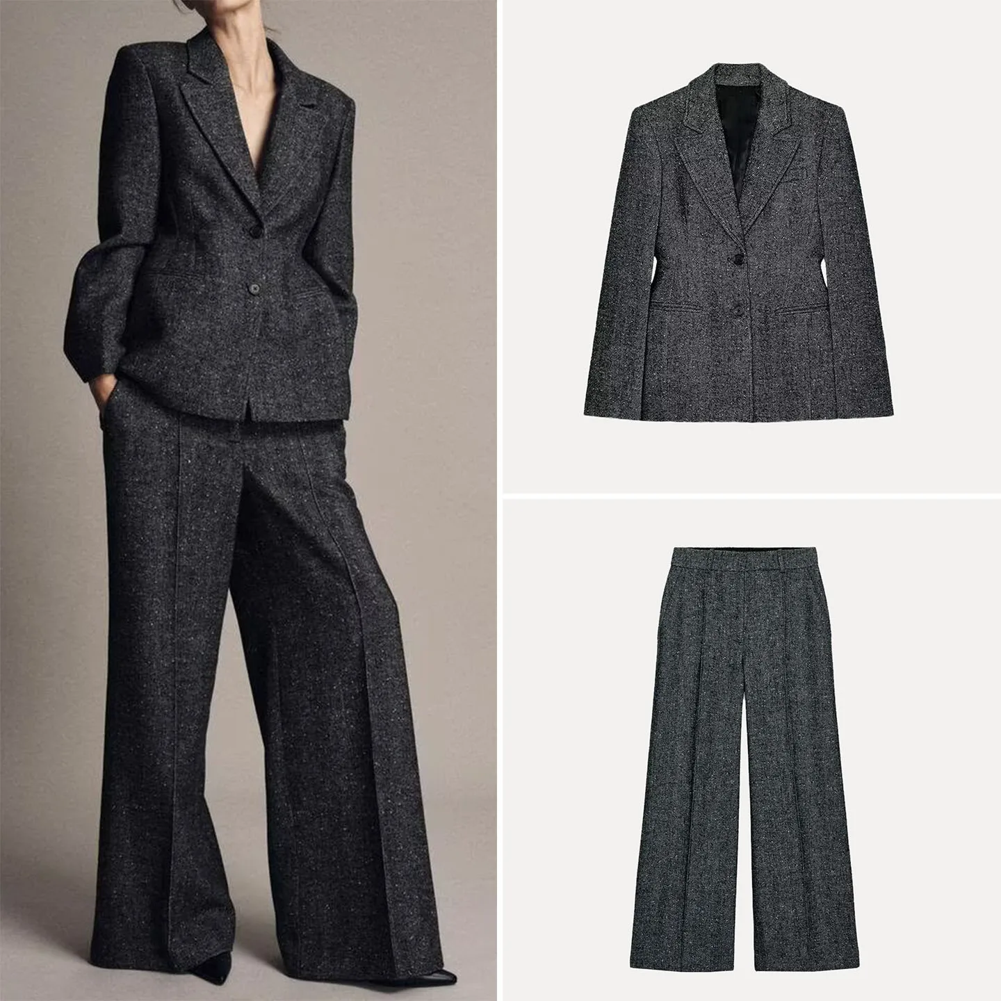 Abito da donna Jaet e pantaloni Set lungo Sve Pure Color European Sle Faionable Collezione autunnale Z Brand