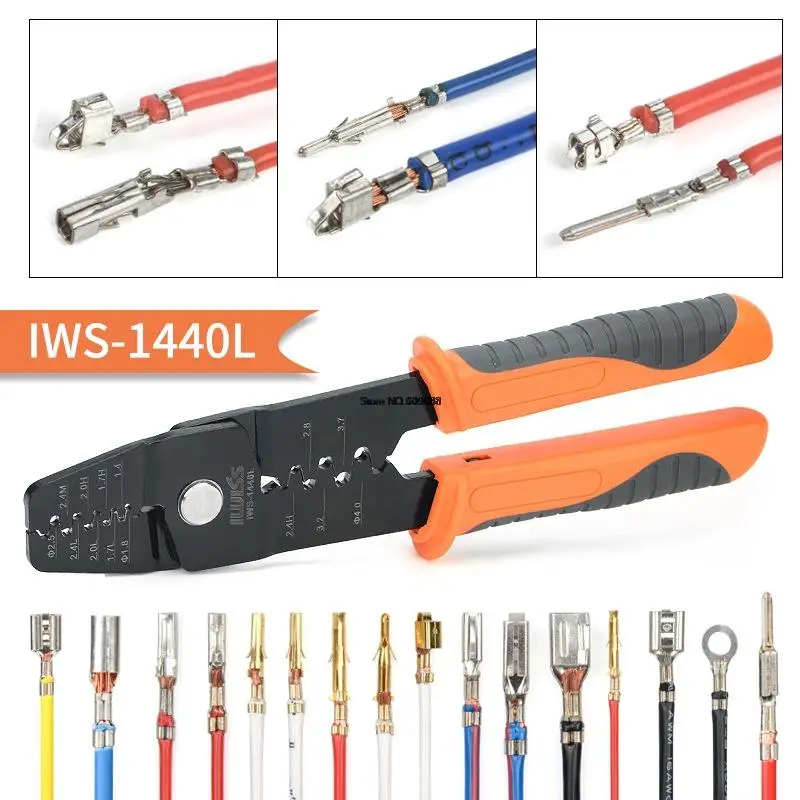 IWISS IWS-1440L Multi-Function Automotive Connector Male And Female Pin Crimping Pliers,Wiring Harness Terminal plug Hand Tool