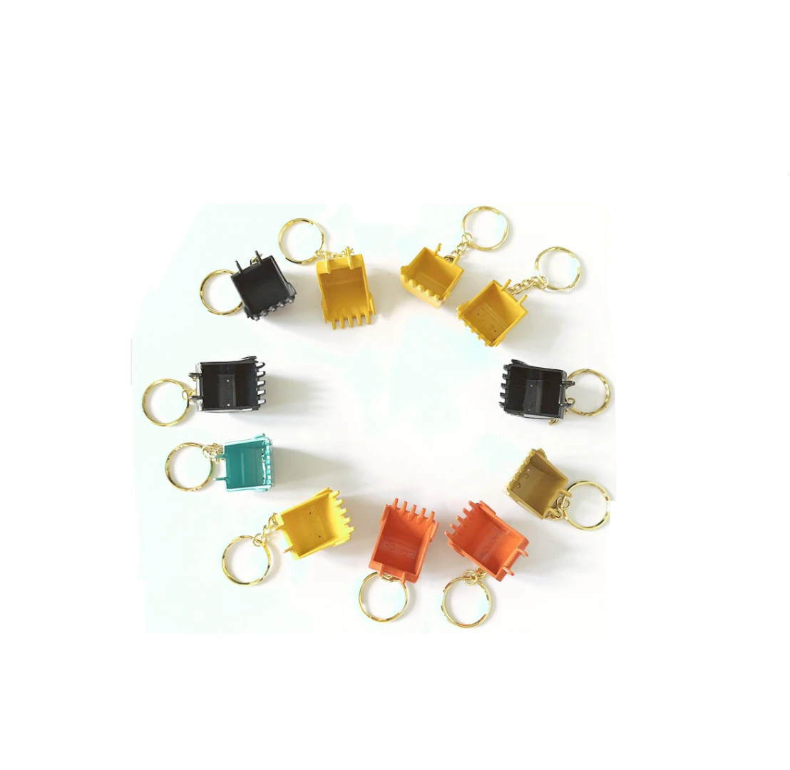 20PCS Alloy Bucket Key Chain for John Deere Caterpillar Komatsu Hitachi Vovlo Doosan  Excavator Heavy Equipment Keychain
