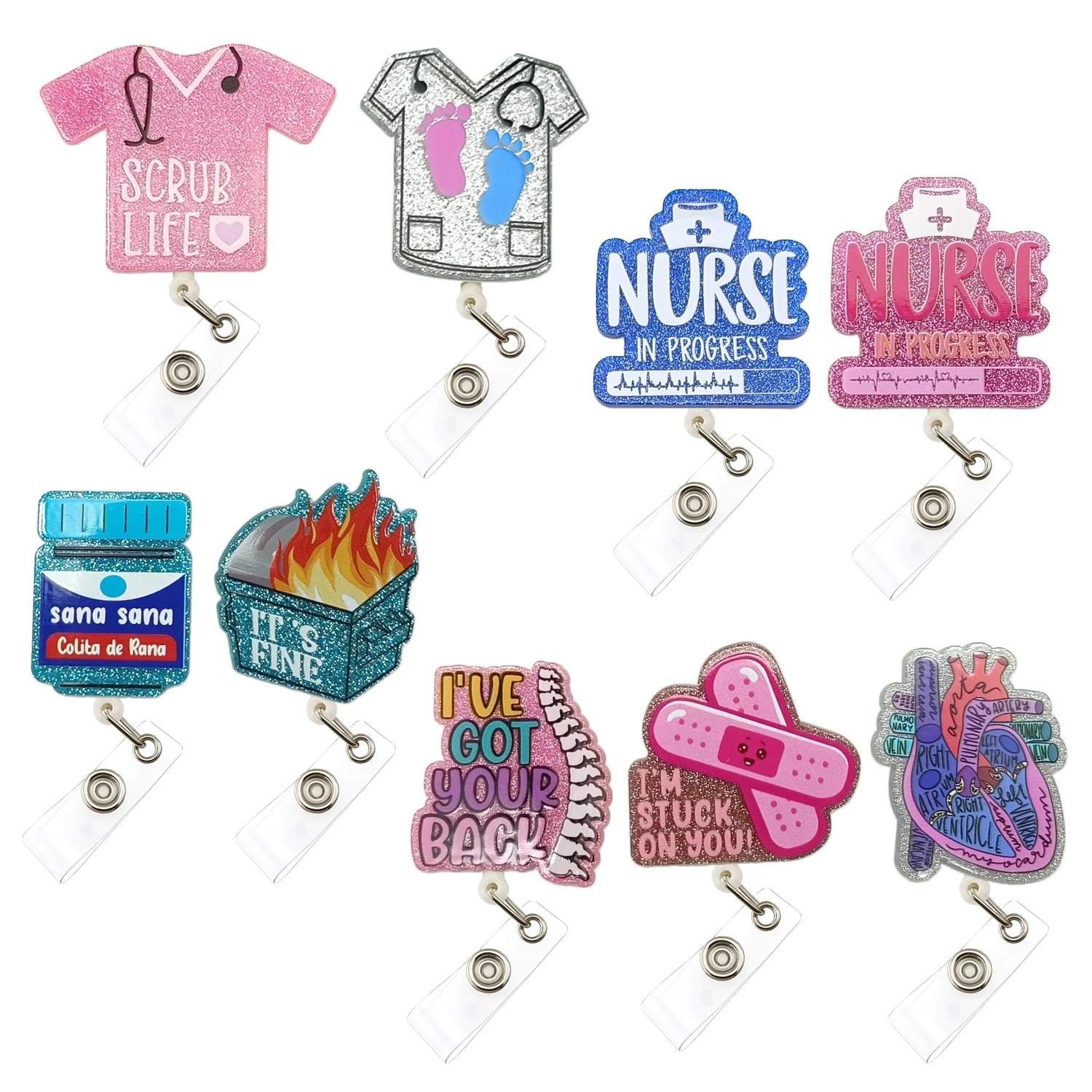 

Funny & Cute ID Badge Reel – Retractable Clip for Nurses & Teachers