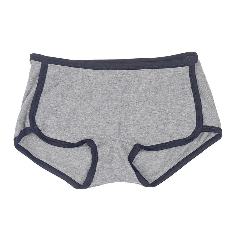 Women Sport Cotton Solid Color Exquisite Soft Cotton Middle Waist Sweet Stretch Boxer Panties