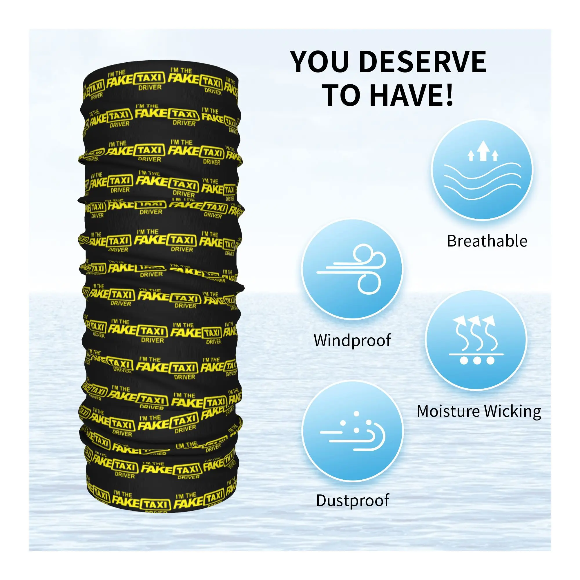 أنا سائق سيارة أجرة وهمية باندانا غطاء الرقبة المطبوعة الوجه وشاح متعدد الوظائف الدراجات وشاح الرياضة في الهواء الطلق للجنسين الكبار كل موسم