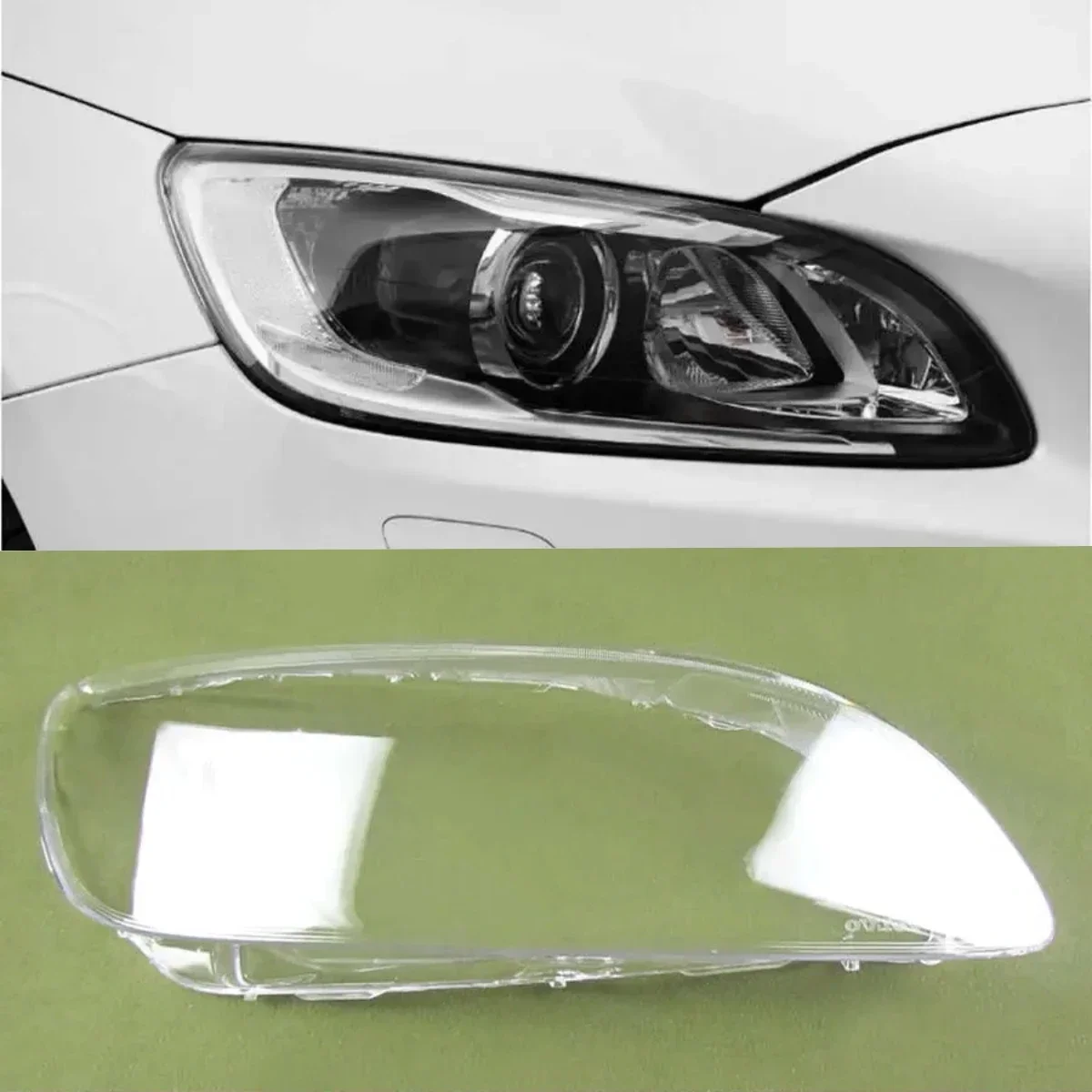 

For Volvo V60 S60 S60L 2014 2015 2016 2017 2018 2019 Transparent Lampshade Headlight Mask Cover Headlamp Shell Lens Plexiglass