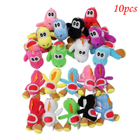 10PCS/Set Mario Yoshi Plush Keychain Pendant Anime Toy for Decoration