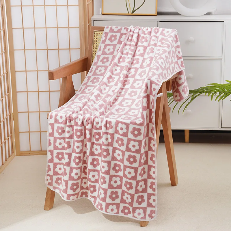 1 pcs 70x140cm Home Flower Pattern Coral Bath Towels for The Body Quick Drying Microfiber Towel for Gym Sports Shower Robe