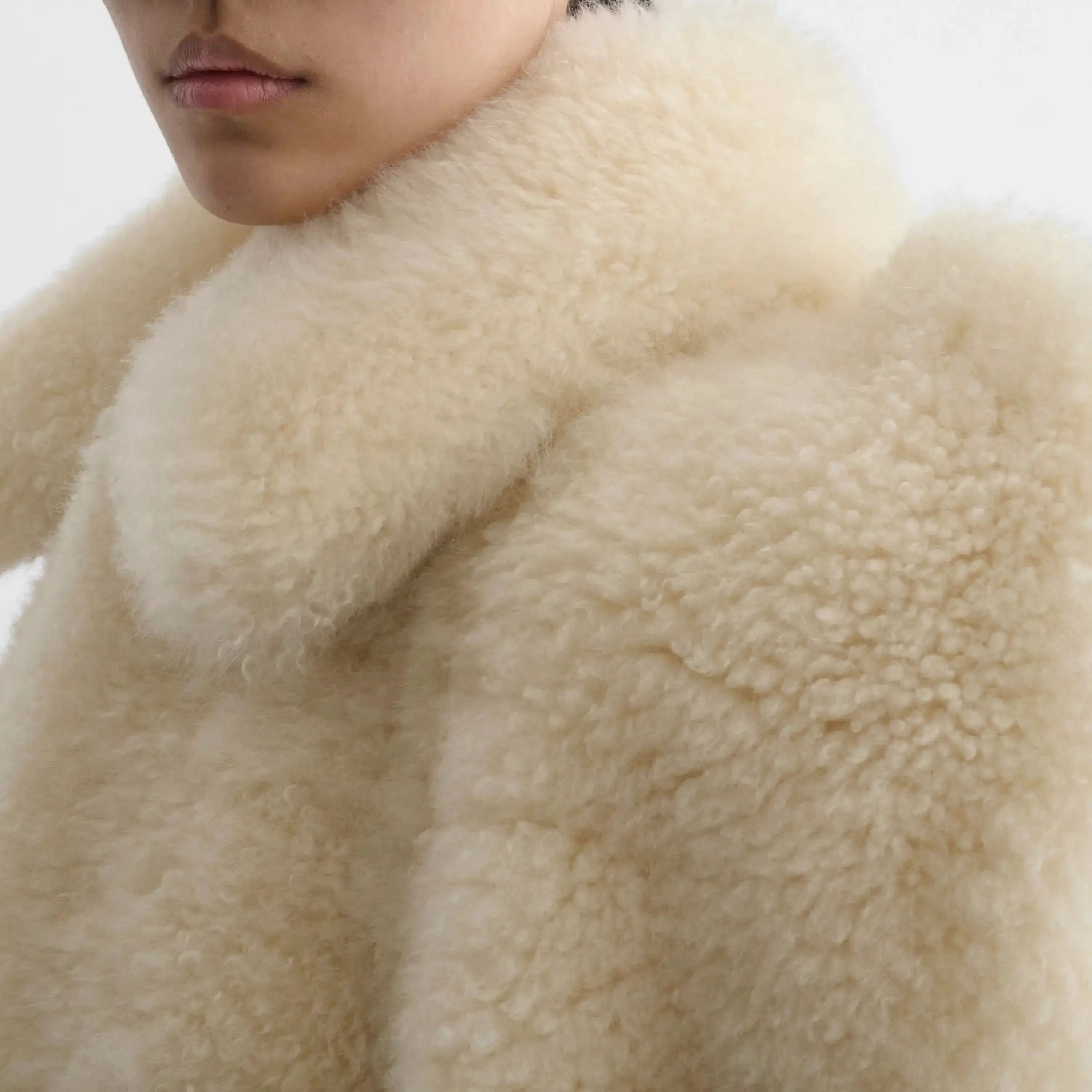 يتم إصدار النمط الجديد من معطف الفرو غير الرسمي والعصري لملابس النساء في المقدمة. معطف فيبي فيلو عالي الجودة