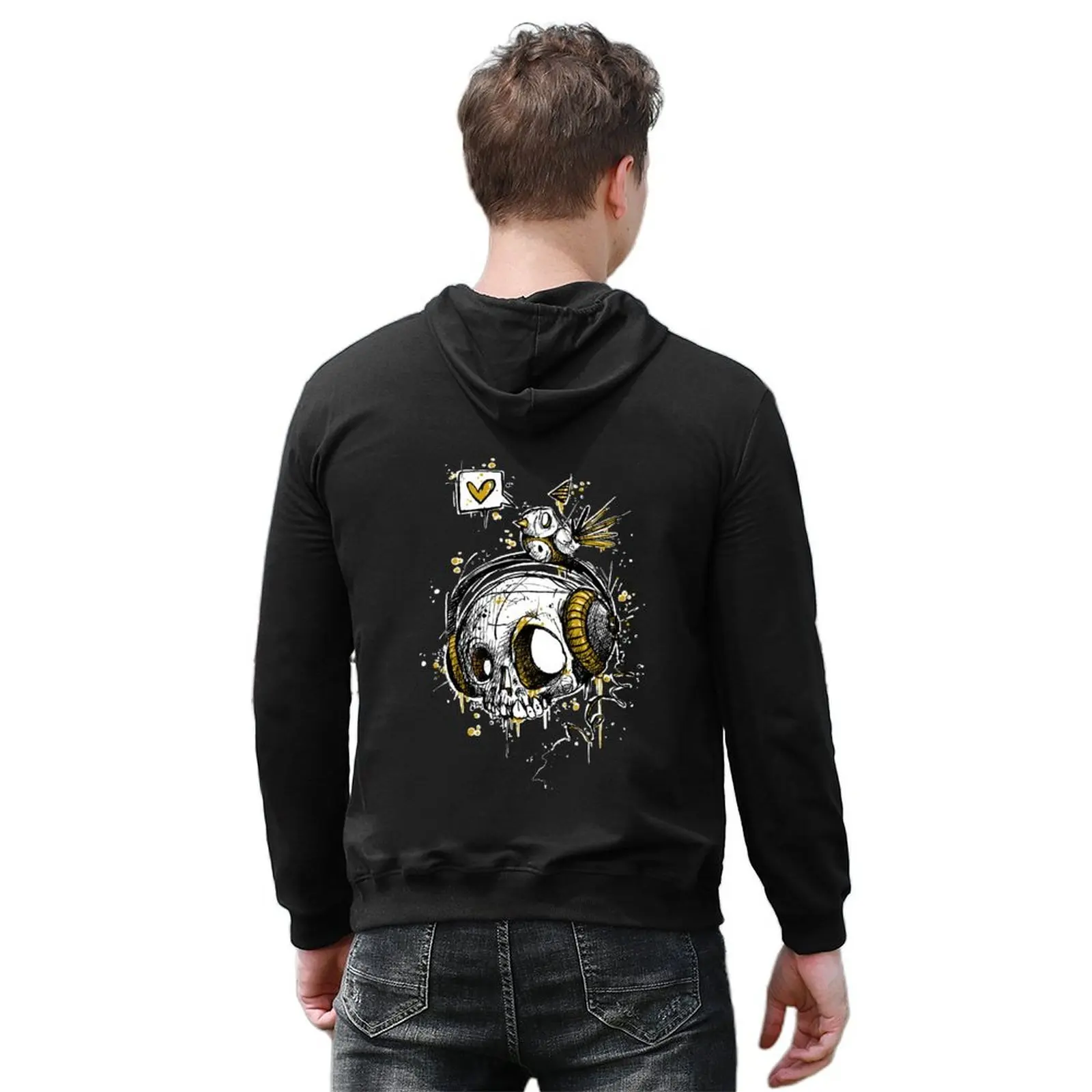 Headphone skull Hoodie autumn aesthetic clothing autumn clothes winter clothes hoodie for men