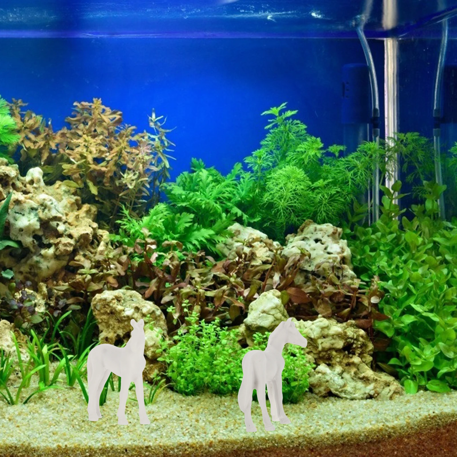 

Mini Resin Horse Decoration Durable Non Fading Reptile Tank nament Fish Aquarium Pet Box Decor Mini Simulation