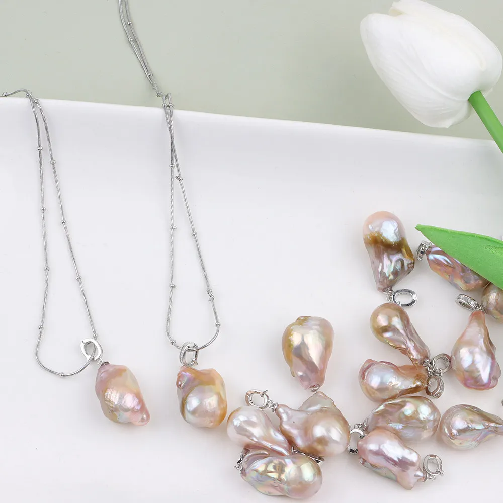 Welfare/Welfare * Welfare Wave/Natural Baroque Pearl Necklace Pendant AAA15-25mm