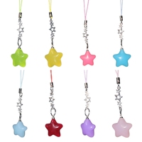 8 Colors Five-Pointed Star Crystal Beads Tassels Charm Keyring Pendant Tags for DIY Keychain Necklace Jewelry Making