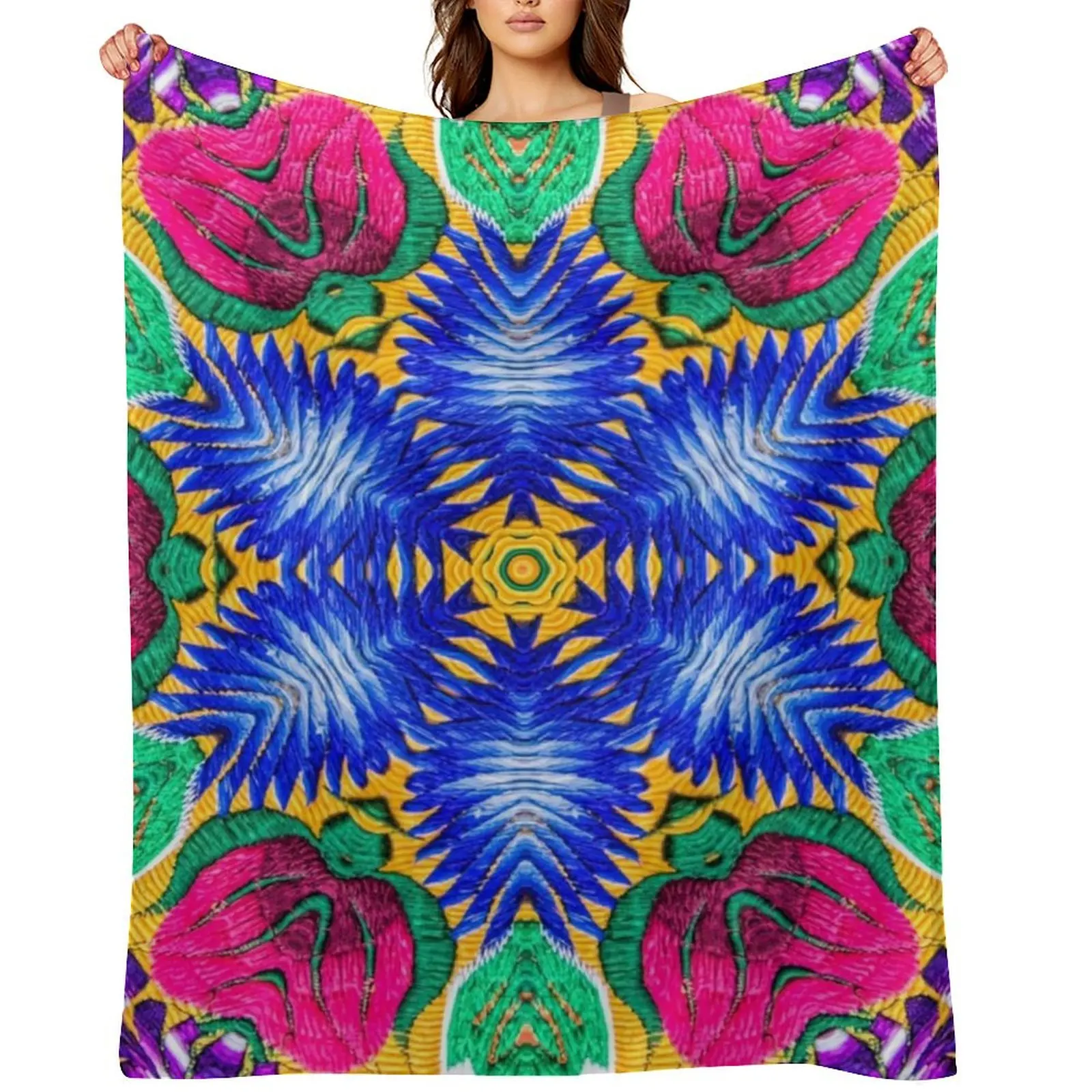 

Guatemalan embroidery Throw Blanket Camping Luxury Designer Decoratives Plush Blankets