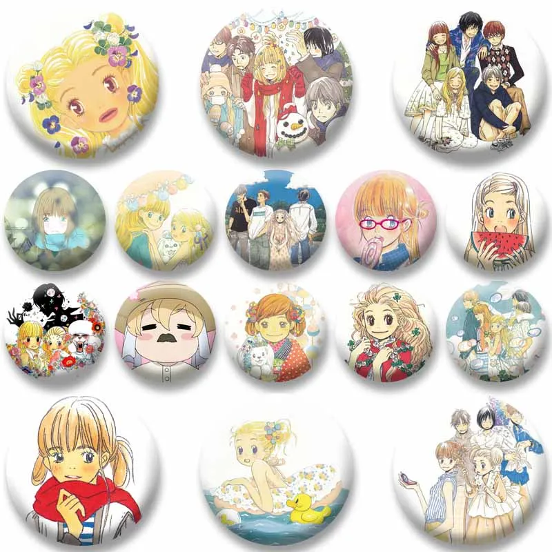 Cute Anime Honey and Clover Badges Handmade Round Cosplay Enamel Pins Bag Clothes Decor Jewelry Accessories Souvenir Brooch Gift
