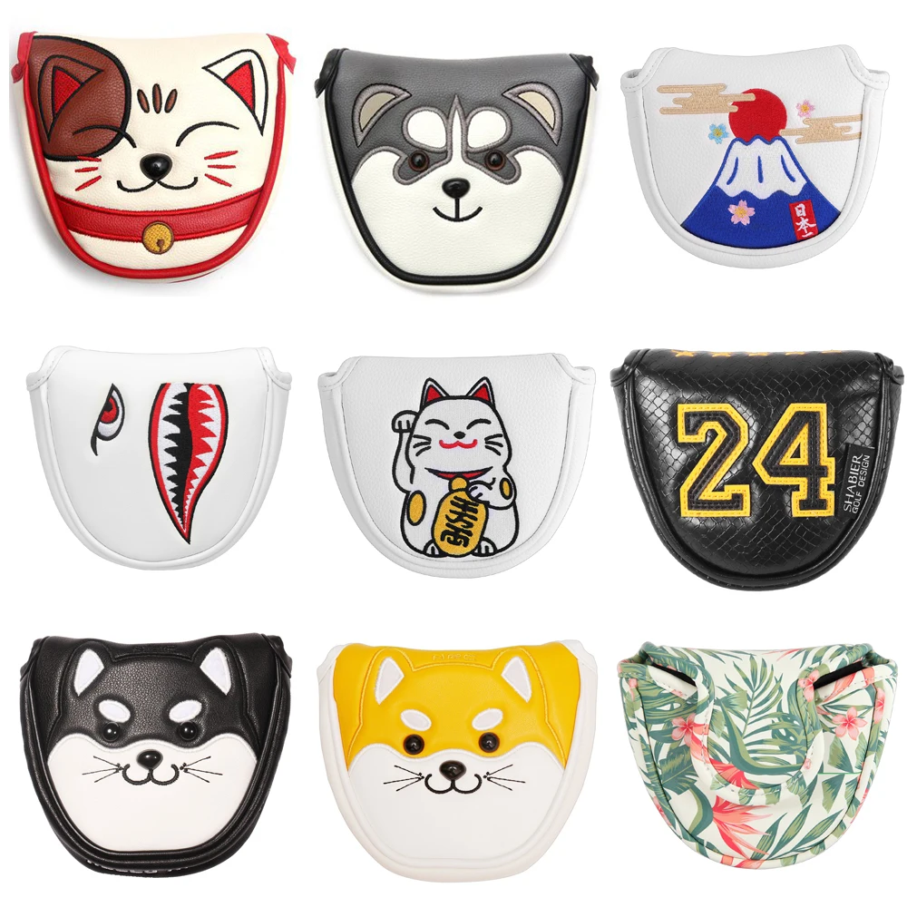 Magnetic Closure Customized Golf Mallet Putter Covers Headcover Synthetic Leather Multi Style Color