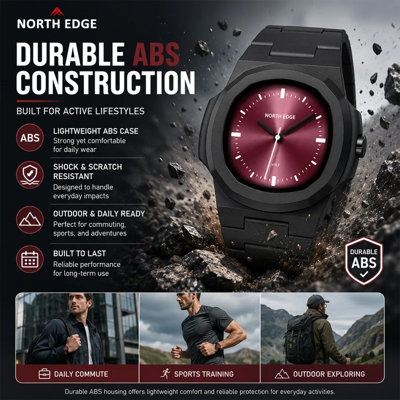 NORTH EDGE NEW VOLT Men Digital Watch Sports Swimming Waterproof 50M Fashion Simple Light Square Watch For Men Women Reloj New