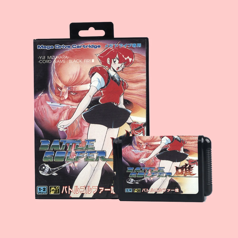 Battle golfer yui Japan Version Game Card Box Manual For 16 bit Sega MD MegaDrive Genesis Consoles