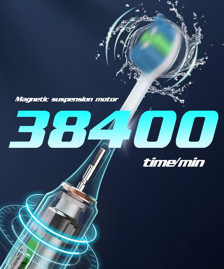 فرشاة أسنان كهربائية جديدة مع 6 رؤوس فرشاة USB قابلة للشحن فرشاة الأسنان الكهربائية التلقائي بالموجات فوق الصوتية IPX7 فرشاة أسنان مقاومة للماء #3