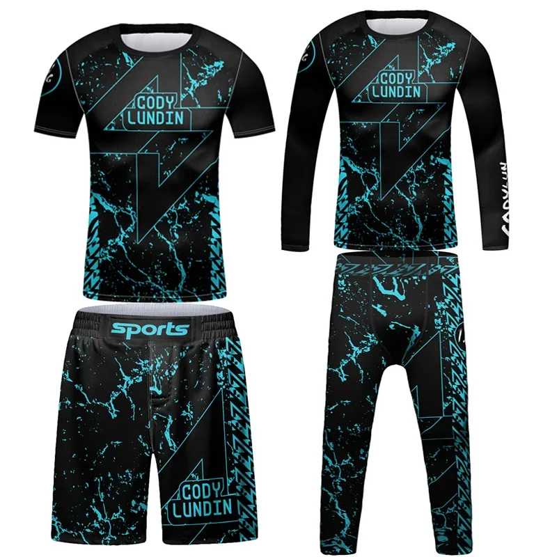 

Sports Wear for Kids MMA BJJ T-Shirt +Pants Sets Boys Running Tracksuit Children Gym Fitness Training Fighting Boxing Sportsuit