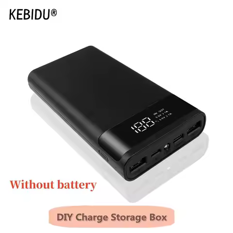 6*18650 Battery Holder Dual USB Power Bank Battery Box Mobile Phone Charger DIY Shell Case Charging Storage Case Without Battery