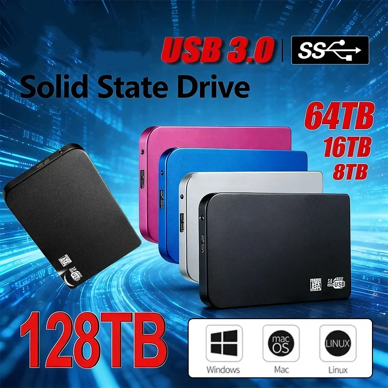256TB SSD High-speed SSD USB 3.0 Enclosure Mobile Hard Drive Cases for SSD External Storage HDD Box With USB3.0 Cable ABS view 2