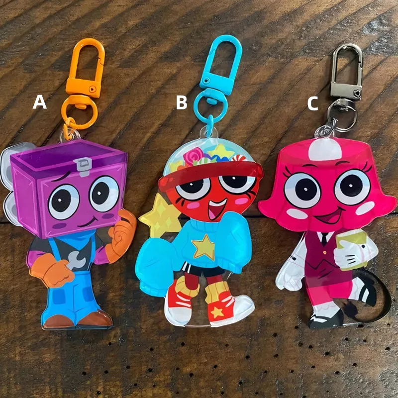Llavero de acrílico epoxi con personajes de dibujos animados, colgante de personaje de videojuego.