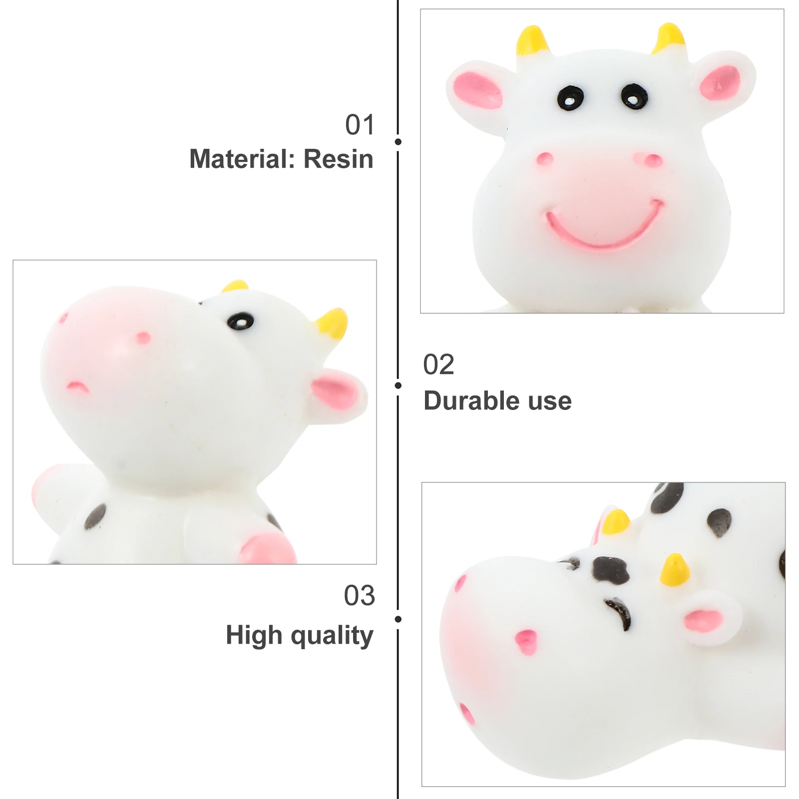 

5pcs Mini Cow Accessories Eco Friendly Resin Cows Figurines Home Decor Dollhouse Plant Pot Fairy Garden Micro Ornaments