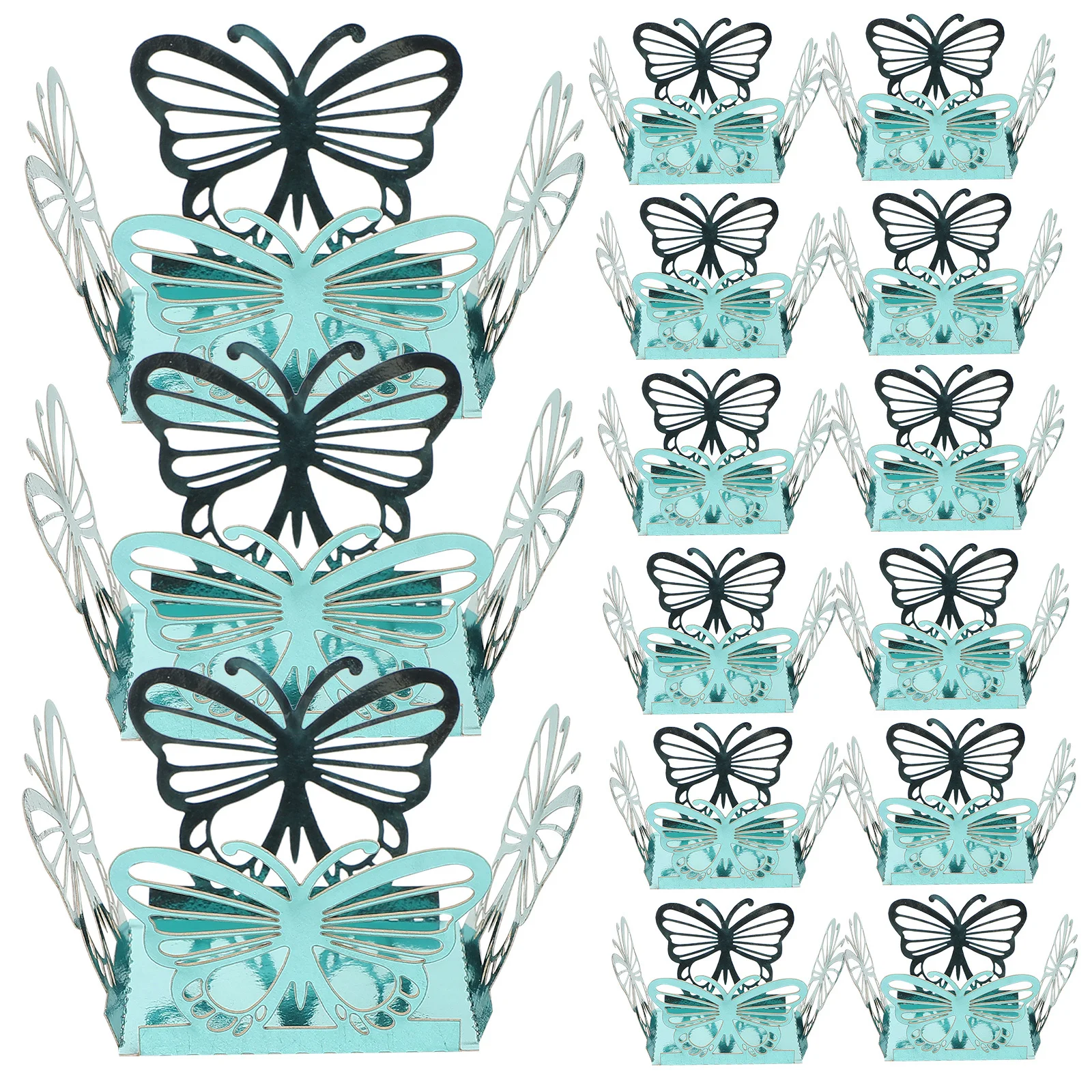 

50Pcs Elegant Square Hollow Candy Box Romantic Butterfly Accent for Chocolate Packaging Wedding Birthday Celebrations Gift