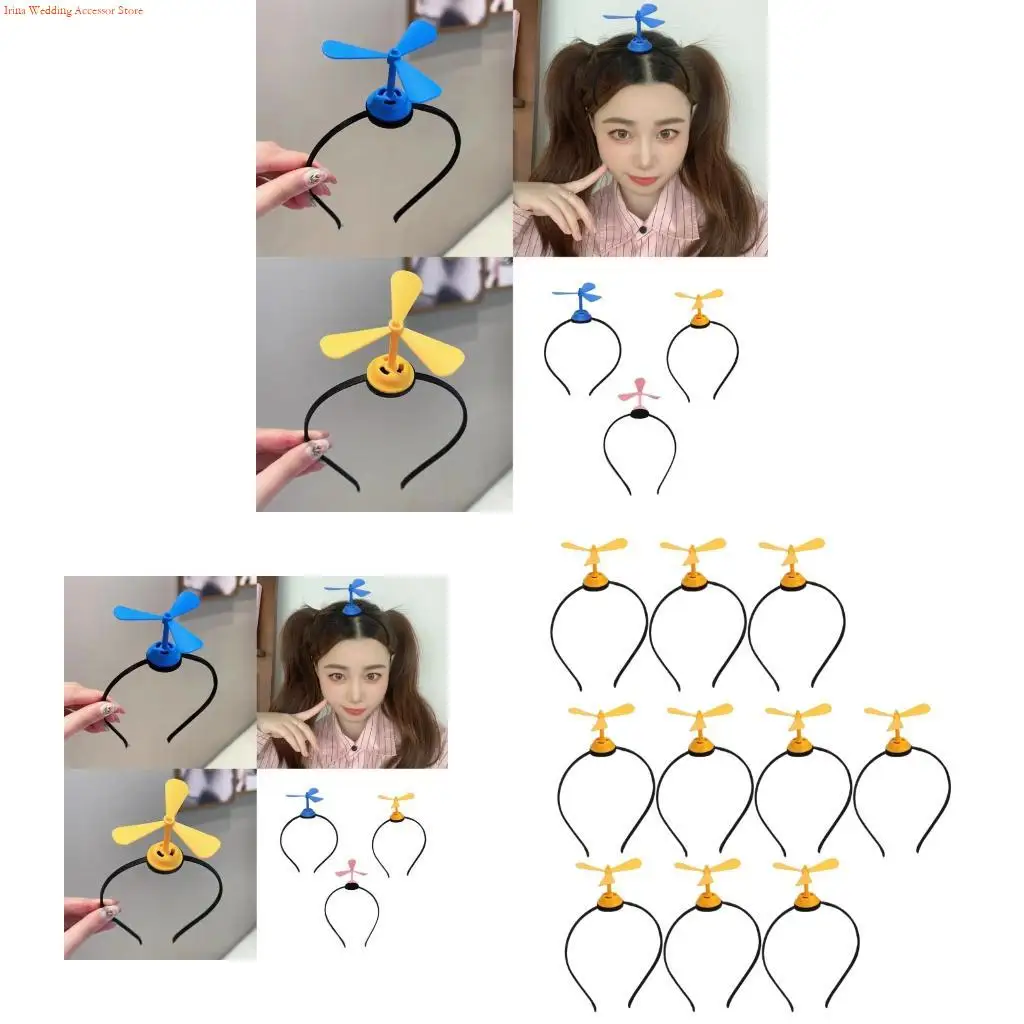 G92D 10xChildren's Windmill Hair Hoop Fashion Headpiece Gentle On Scalp Easy To Match