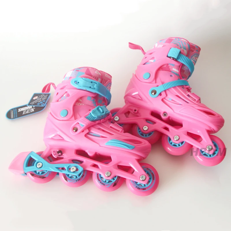 Inline Skates Roller Skates Kids Youth Figure Skates Leisure Training 4 Wheels Blue Pink Outdoor Sports Size 28-39