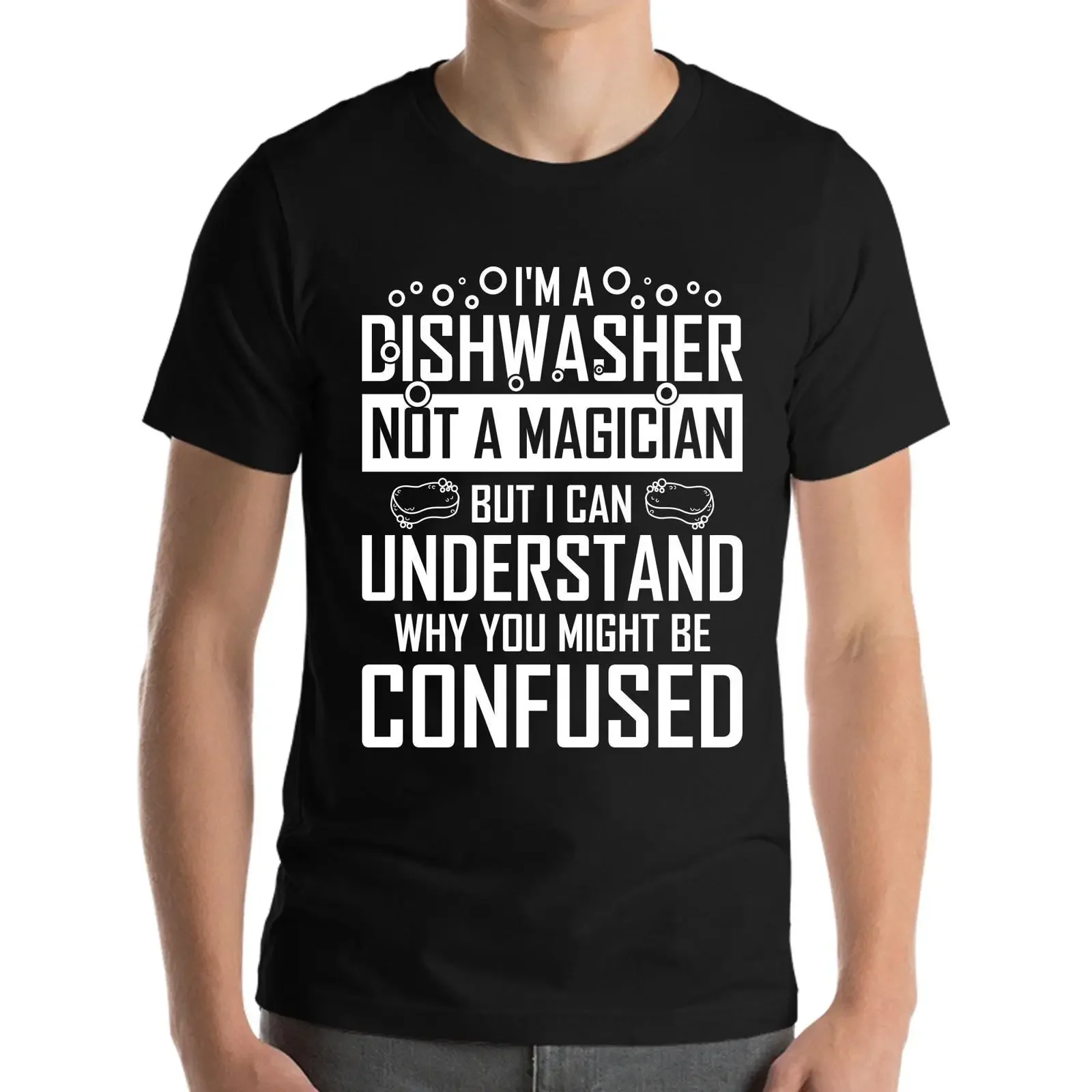 Funny Dishwashing Dishwasher Magician T Shirt  vintage Washed Slightly Stretched homme Stylish graphic Soft Breathable fashion