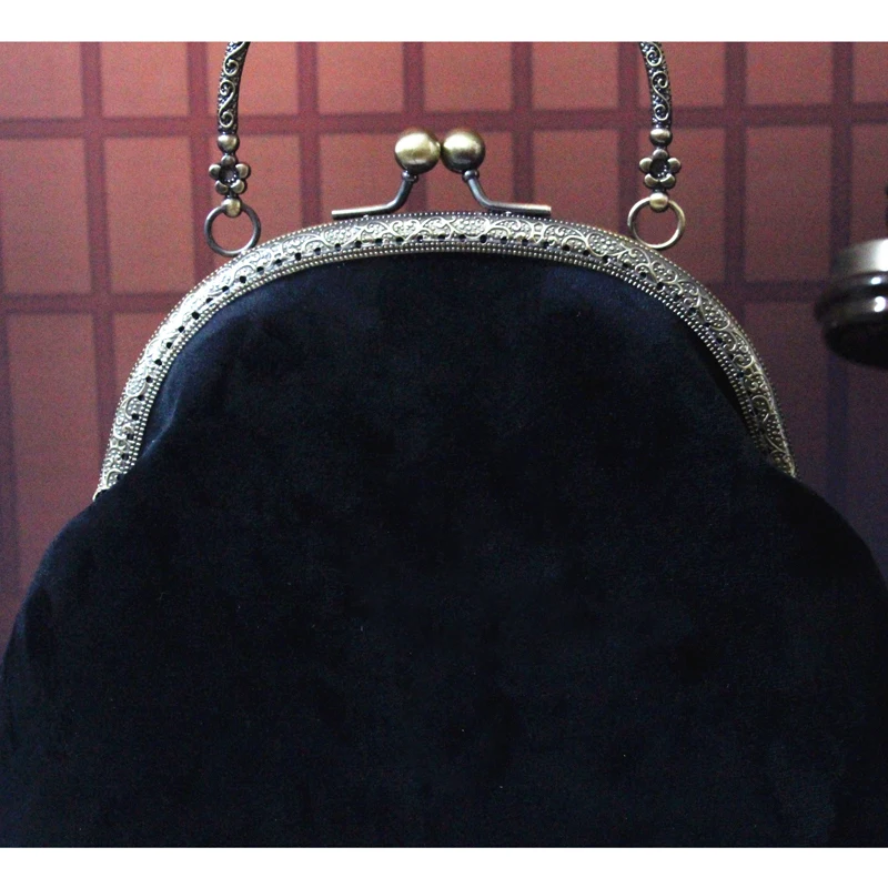 빈티지 블랙 잠금 쉘 가방, 프린지 술, 클래식 시크 레이디, 어머니 선물 가방, 여성 핸드백 지갑, 120cm 체인