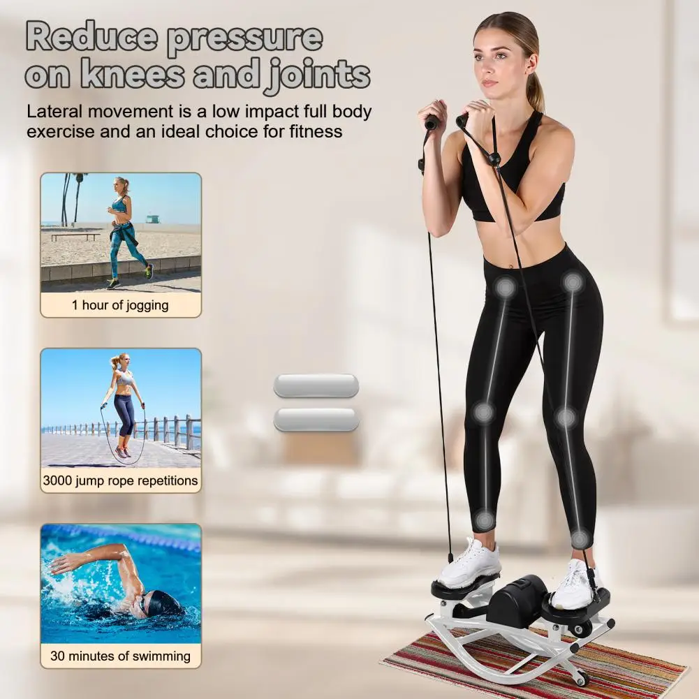 Rock Stepper Side to Side Rock Stepper Fitness Equipment with Lcd Monitor Portable Side-to-side Stepper for Legs Glutes