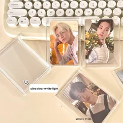 MINKYS New Arrival Kawaii Ins Shell Kpop Photocard Brick Acrylic Transparent Photo Card Holder Stand Display School Stationery