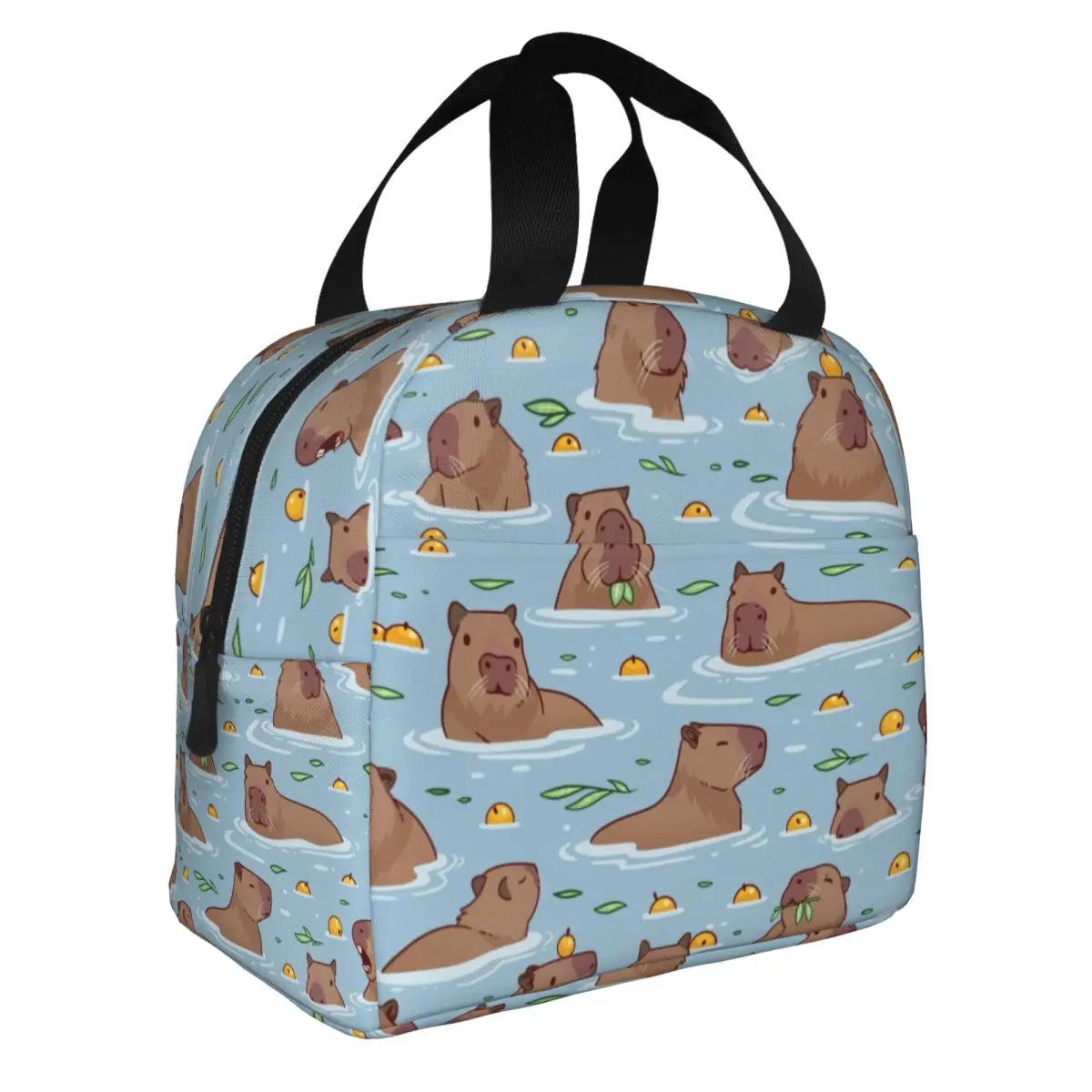 Bathing Capybara Pattern Lunch Bag Men Women Cooler Thermal Insulated Lunch Boxes for Office