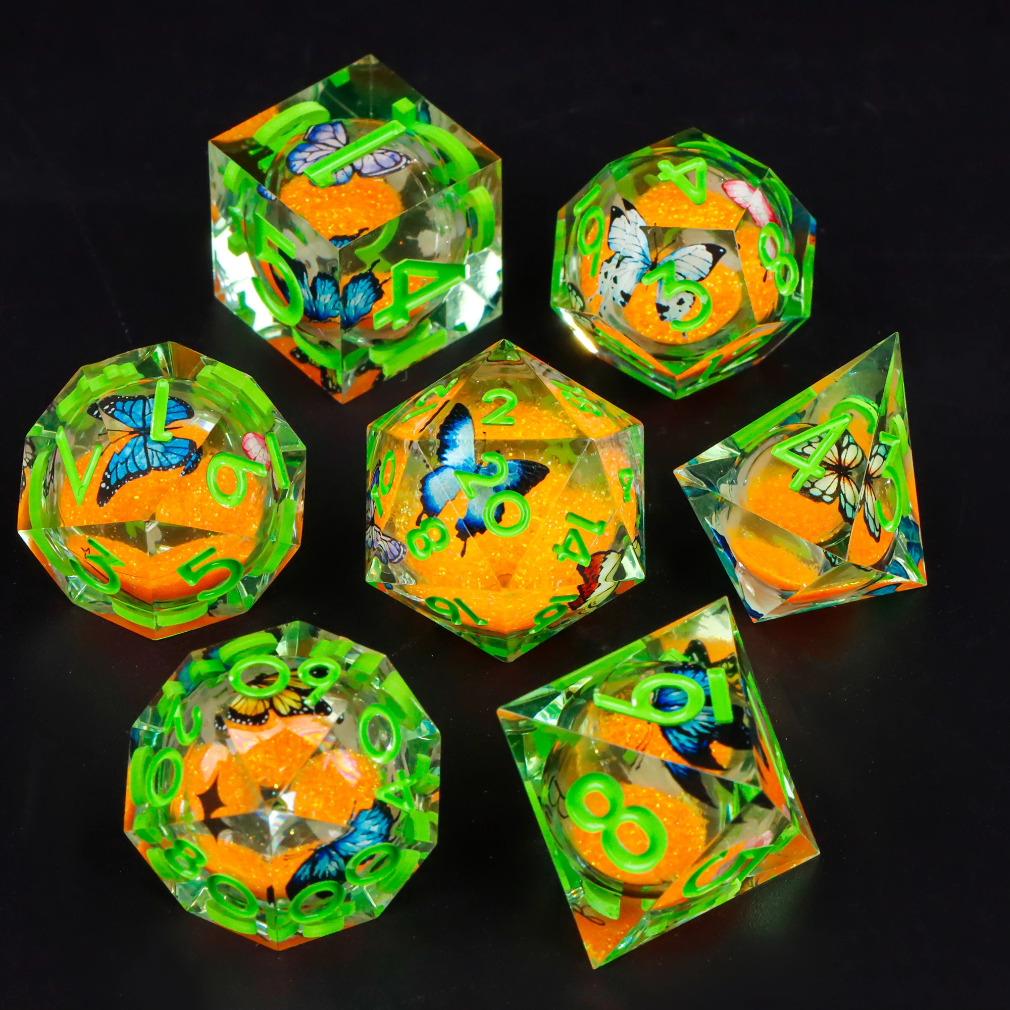 

Набор кубиков из смолы-бабочки, набор кубиков с жидким сердечником, кубики из смолы из золотой фольги, кубики с жидким сердечником dnd