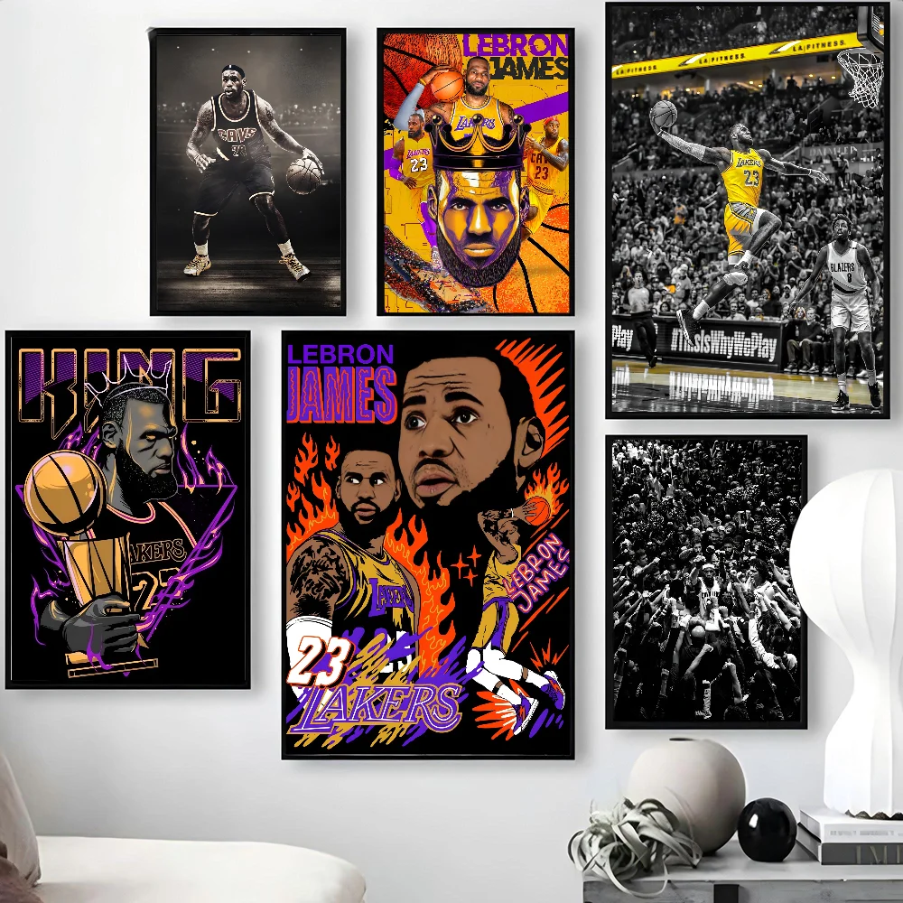 L-LeBron J-James Poster Poster Paper Print Home Living Room Bedroom Entrance Bar Cafe Art Painting Decoration