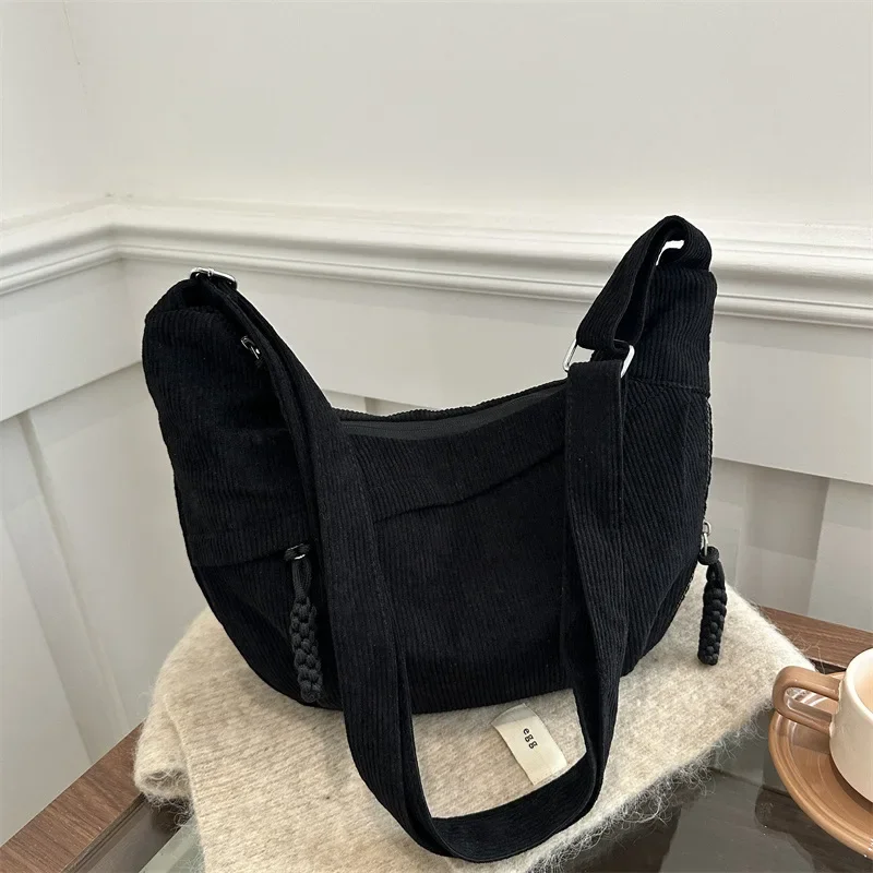 Canvas Large Capacity Casual Niche Design Crossbody Commuter Bag