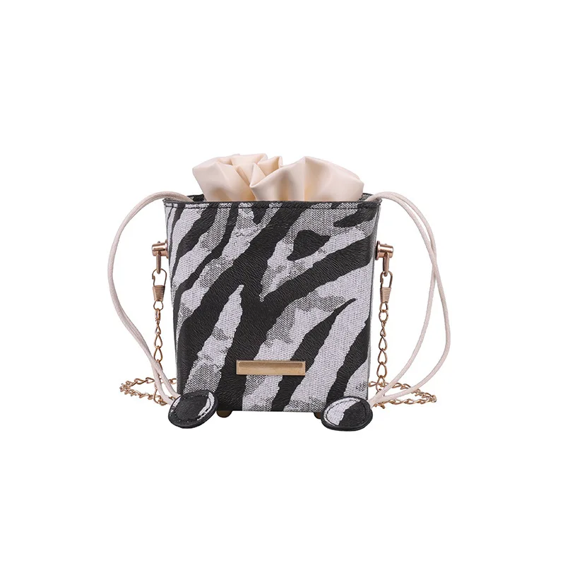 Kwadratowe pudełko kobiety Mini Crossbody torba Vintage Zebra skóra ekologiczna z wzorem torebki w stylu Casual, damska torba na ramię