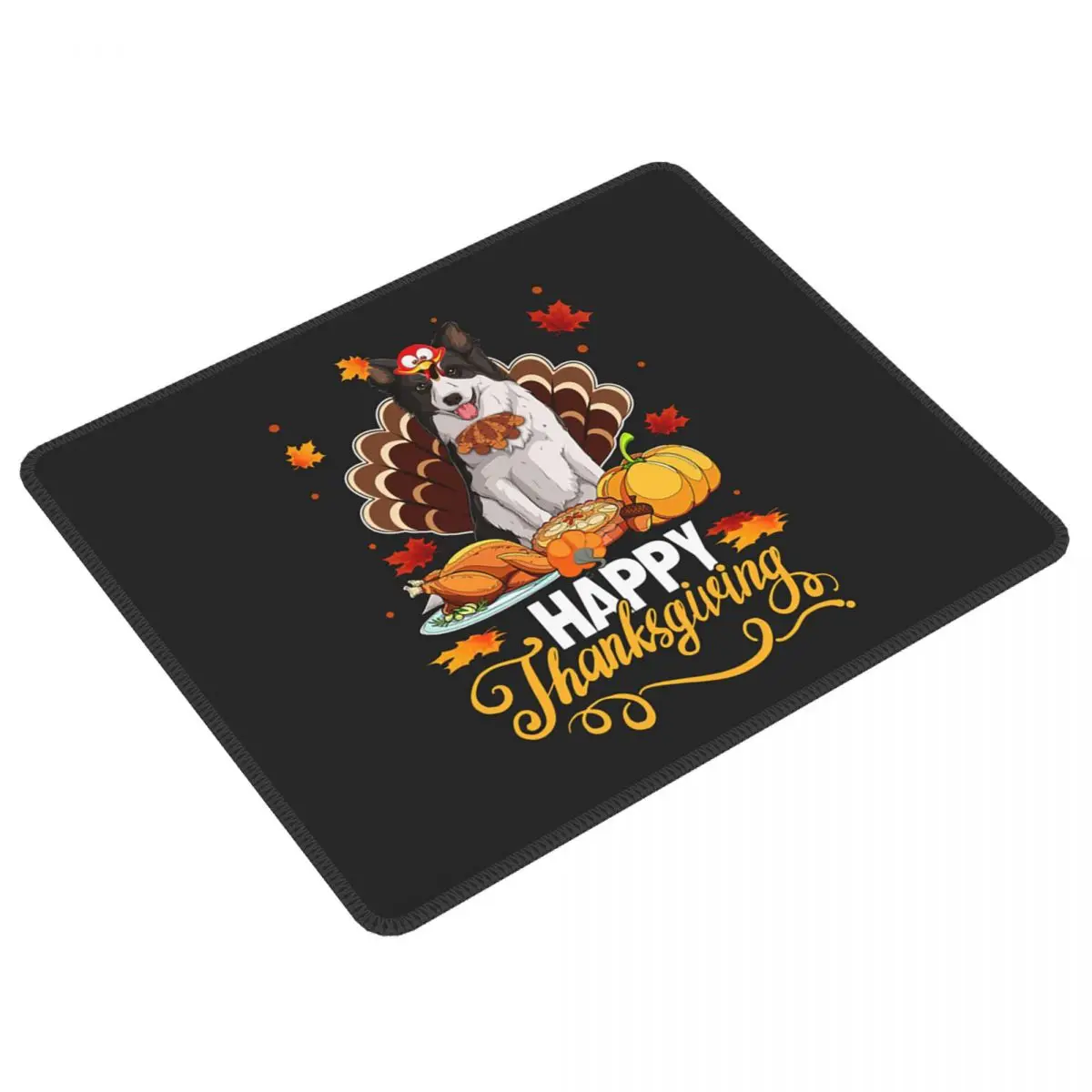 Dog Lovers Border Collie Turkey Happy Thanksgiving Mouse Pad Computer Keyboard Mouse Mat Gamer PC Desk Mat Office Table Mats