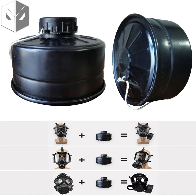 Cartouche filtrante en alliage noir, interface 40mm, acide d'ammoniac organique, gaz ou fumée, masque MF14