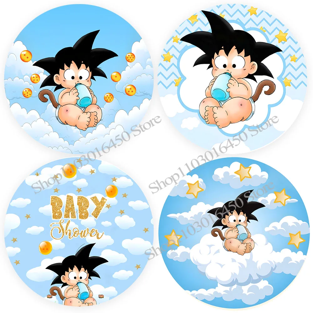 

Dragon Ball Z Гоку фоны на день рождения эластичный чехол Декор круглые мальчики комиксы реквизит баннер круг фото фоны