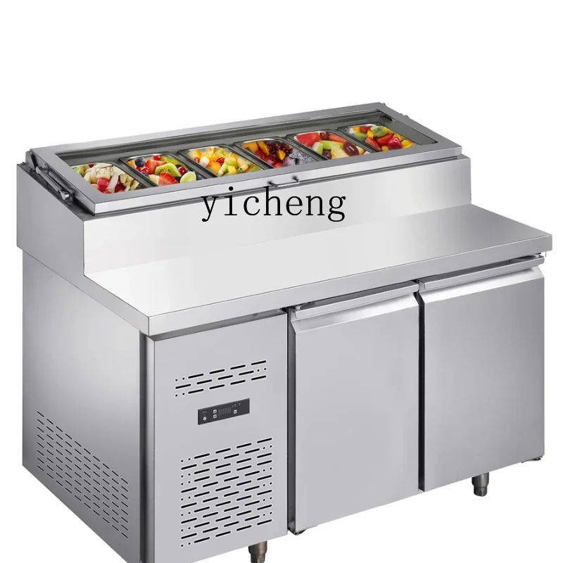 Pizza  Workbench Commercial Pizza Refrigerated Cabinet Fruit Fishing Dessert Display Cabinet Dough Wake-up Refrigerator