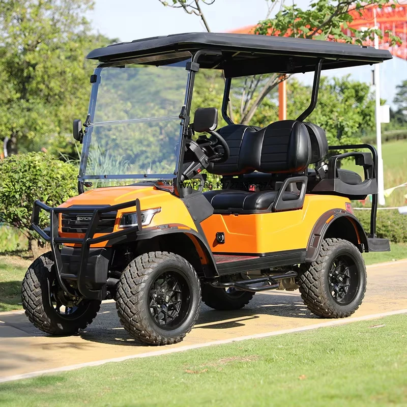 E918-2+2.G  Brand Electric Golf Cart  4 Passengers Golf Hunting Cart Rear 2 Seats Electric Golf Cart with Professional Meter