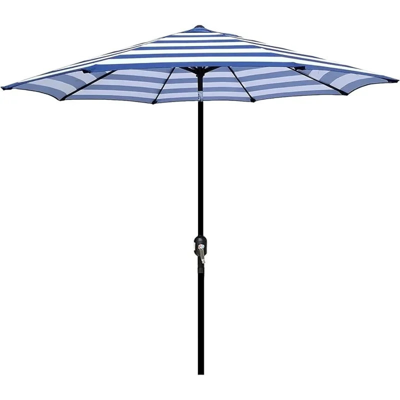 9' Outdoor Patio Umbrella, Outdoor Table Umbrella, Yard Umbrella,Market Umbrella with 8 Sturdy Ribs, Push Button Tilt and Crank