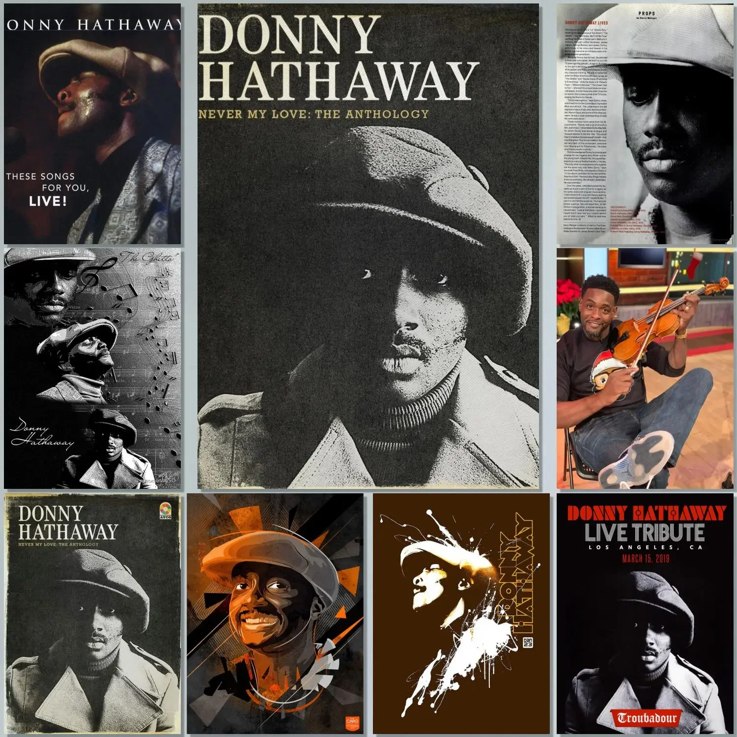 Singer Donny Hathaway Painting 24x36 Wall Art Canvas Posters room Modern Family bedroom Decoration Art wall decor