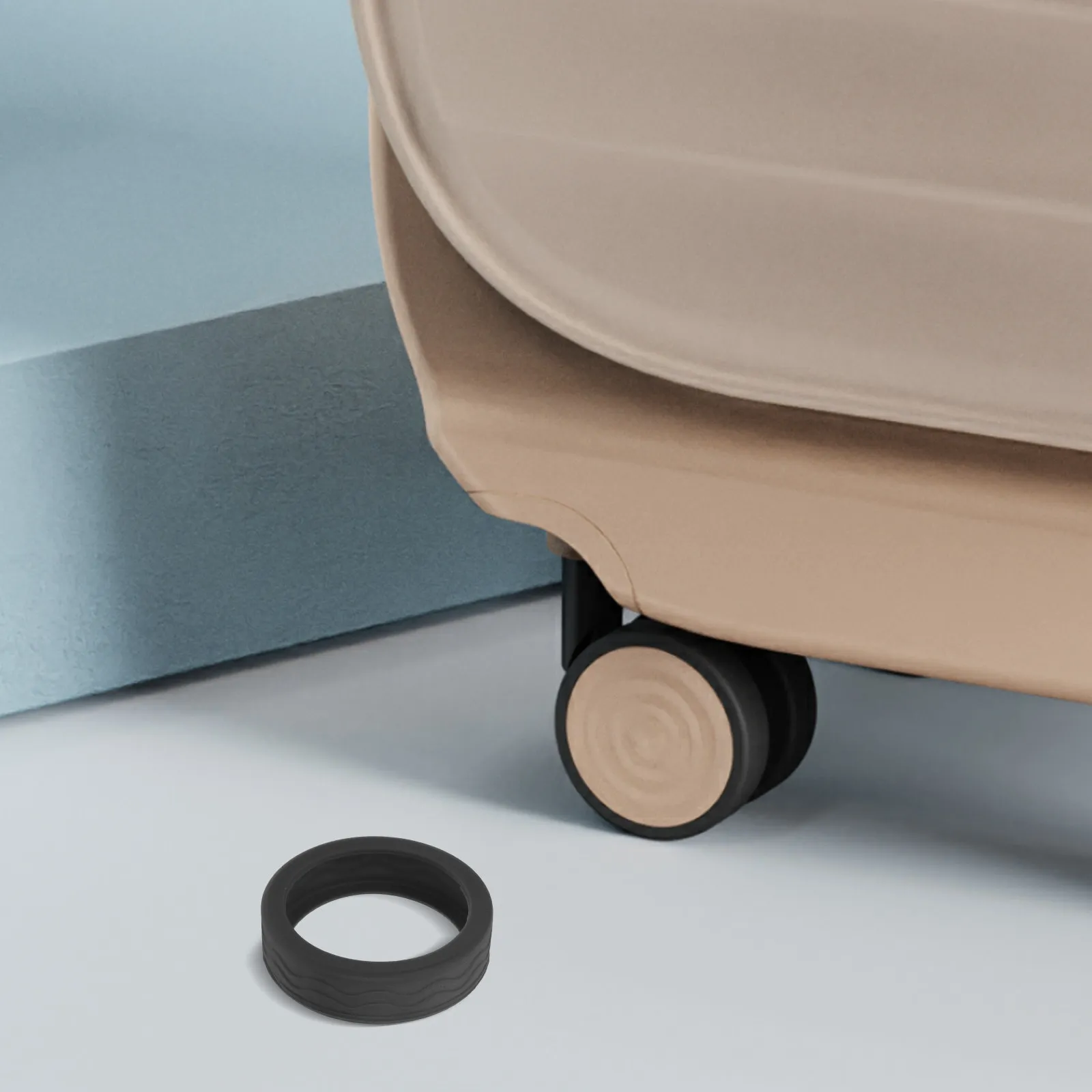 8Pcs Luggage Wheel Silicone Protectors for Suitcases Smooth Quiet Rolling Vibration Dampening Stability Enhancement