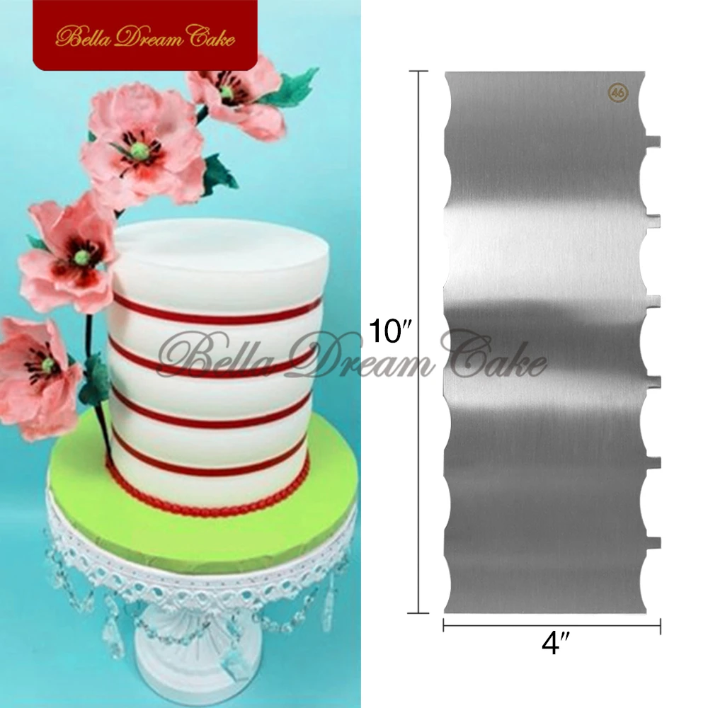 Double Side Arc Shape Cake Scraper Stainless Steel Smoother Spatulas DIY Buttercream Cake Comb Cake Decorating Tools Bakeware