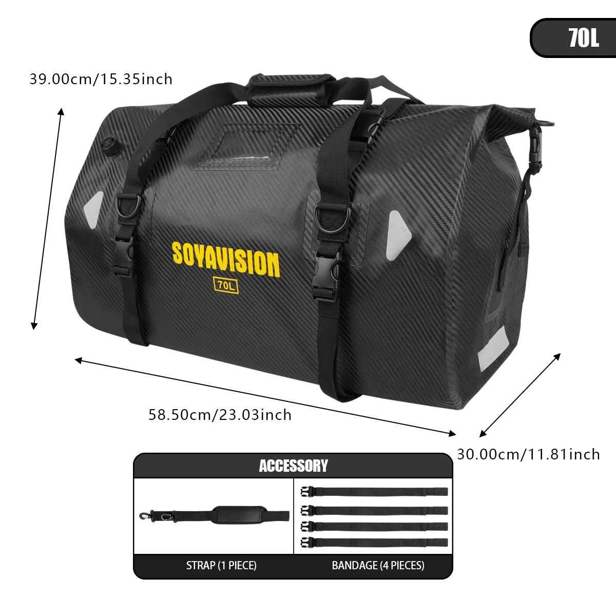 SOYAVISION Motorrad Wasserdichte Hecktasche Reise Outdoor Trockenen Gepäck Roll Pack Tasche 20/66/100L Motorrad Gepäck Rucksack Motorrad sitztasche 9