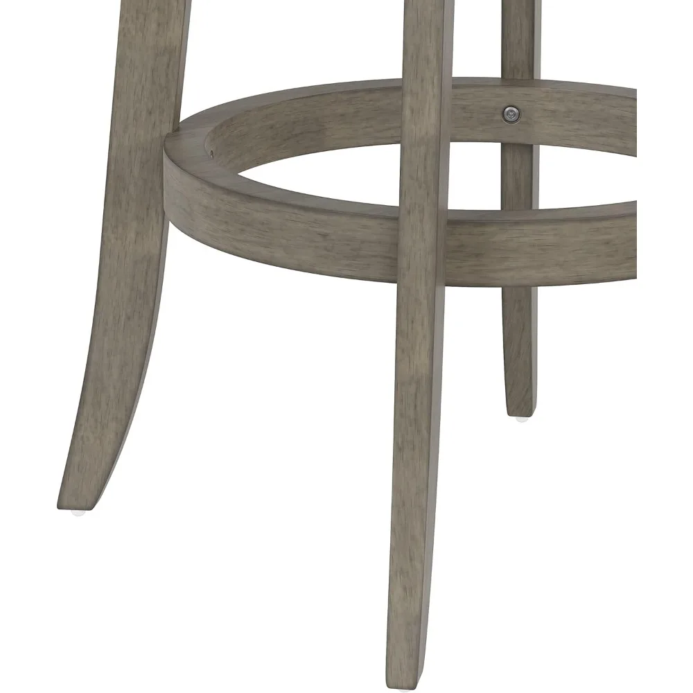 Bar Stool, Wood Height Swivel Stools, Aged Gray, Bar Stool