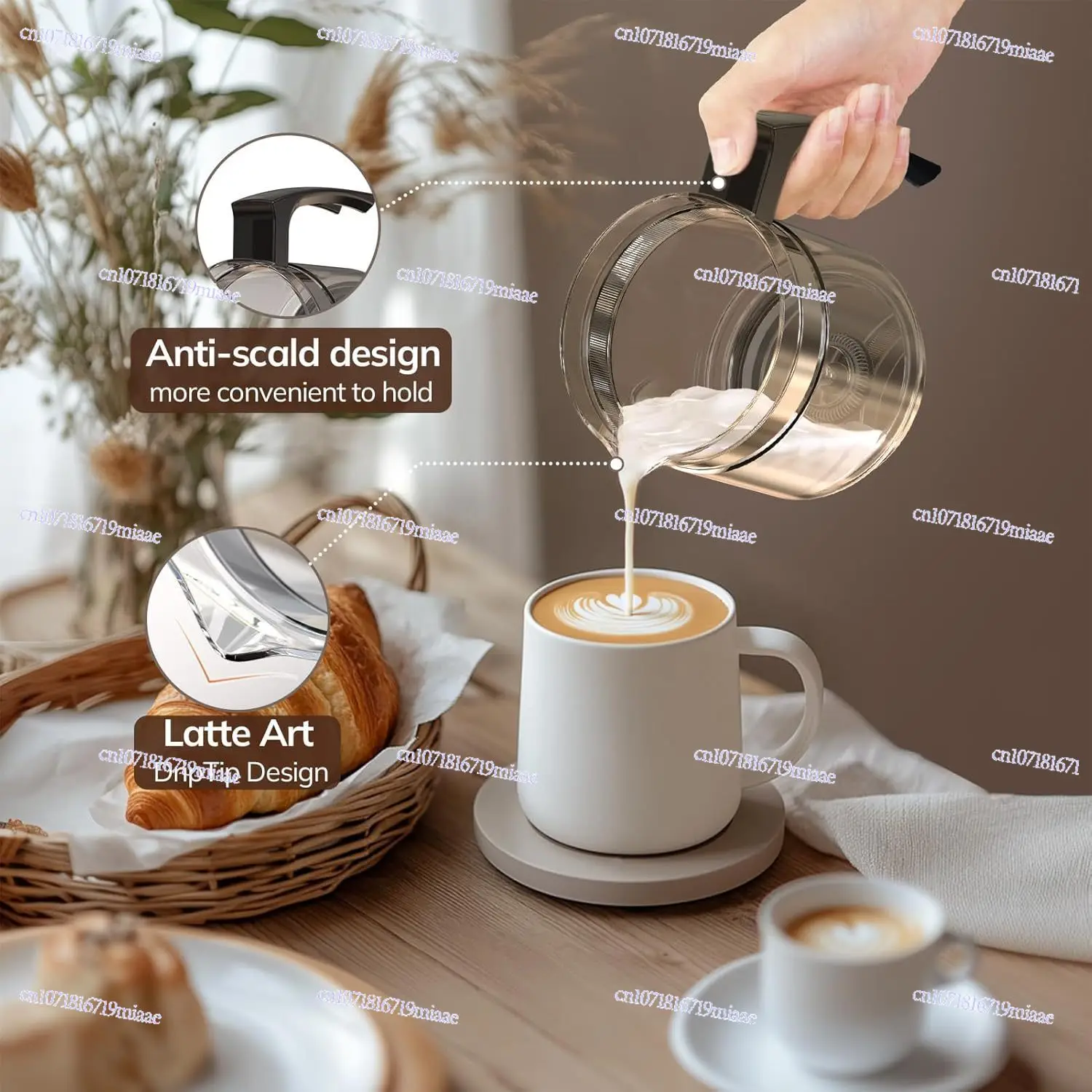 4 in 1 automatic milk foam machine, coffee machine matching hot milk household hot and cold electric milk foam machine