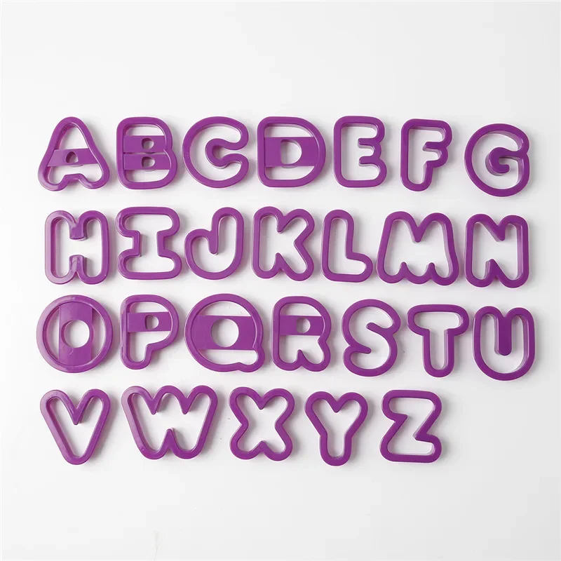 A-Z Buchstaben-Keksformen Fondant-Kuchendekoration Werkzeuge 26-teilig Große Alphabet-Ausstechformen DIY Gebäck Backen Kuchenstempel Prägewerkzeug – Detail 6